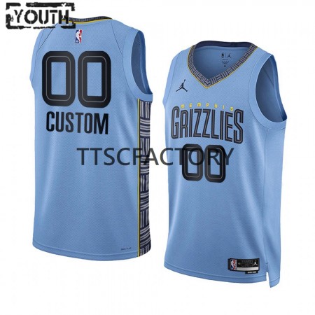 Maillot Basket Enfant Memphis Grizzlies Personnalisé Jordan 2022-23 Statement Edition Bleu Swingman